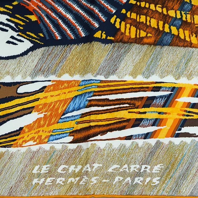 HERMES（エルメス） 【美品】 カレ90 大判スカーフ Le Chat Carre ル