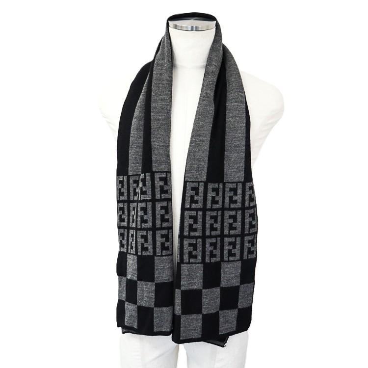美品✴︎ 【Fendi フェンディ 】マフラー ストール ウール ロゴ ズッカ柄 FENDI（フェンディ） 【美品】FENDI マフラー ストール ズッカ柄