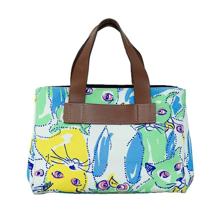 【良品】miumiu ハンドバッグ 2way カナパ キャンバス レザー 手提げ miu miu（ミュウミュウ） 【美品】MIU MIU カナパ 2WAY ハンドバッグ