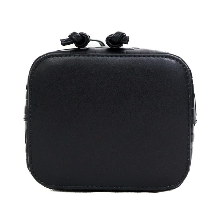 【極美品】フェンディ MINI MON TRESOR ズッカ 2Way ショルダーバッグ レディースバッグ 巾着 8BS010-0A3ZG レザー ブラック 6166810mの画像
