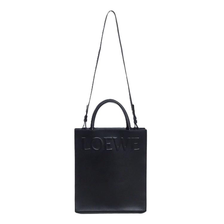 ロエベ LOEWE スタンダード A4 トートバッグ 2WAY ハンドバッグ レザー ブラック  ユニセックス 6171512j 【中古】の画像