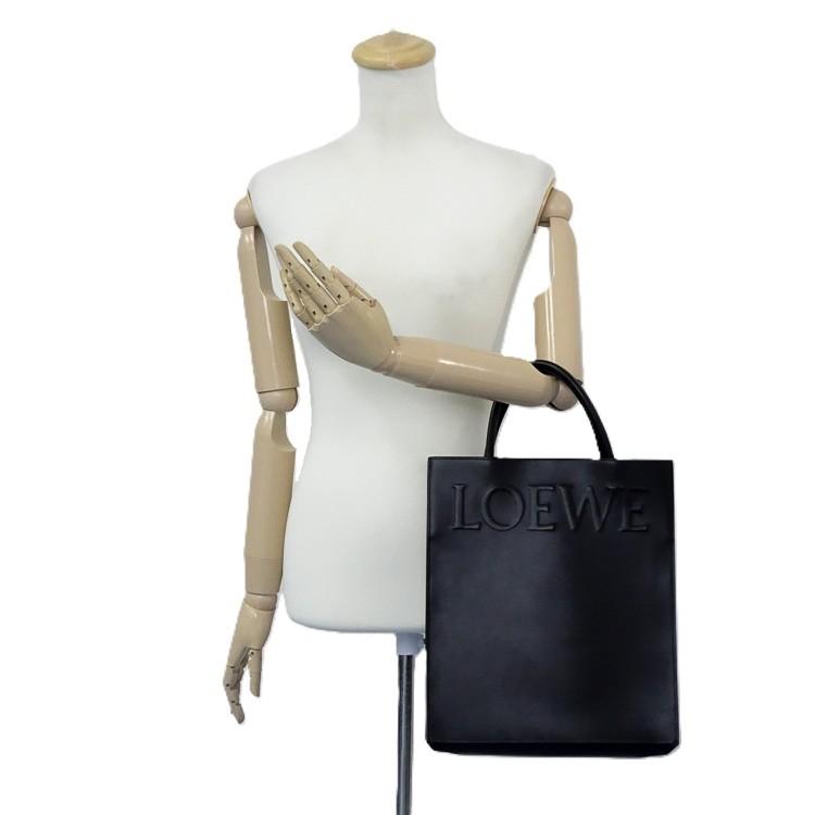 ロエベ LOEWE スタンダード A4 トートバッグ 2WAY ハンドバッグ レザー ブラック  ユニセックス 6171512j 【中古】の画像
