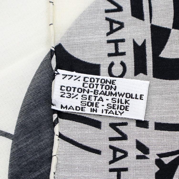 CHANEL ココマーク シルクスカーフ ホワイト ブラック CHANEL（シャネル） 【極美品】CHANEL スカーフ ココマーク コットン