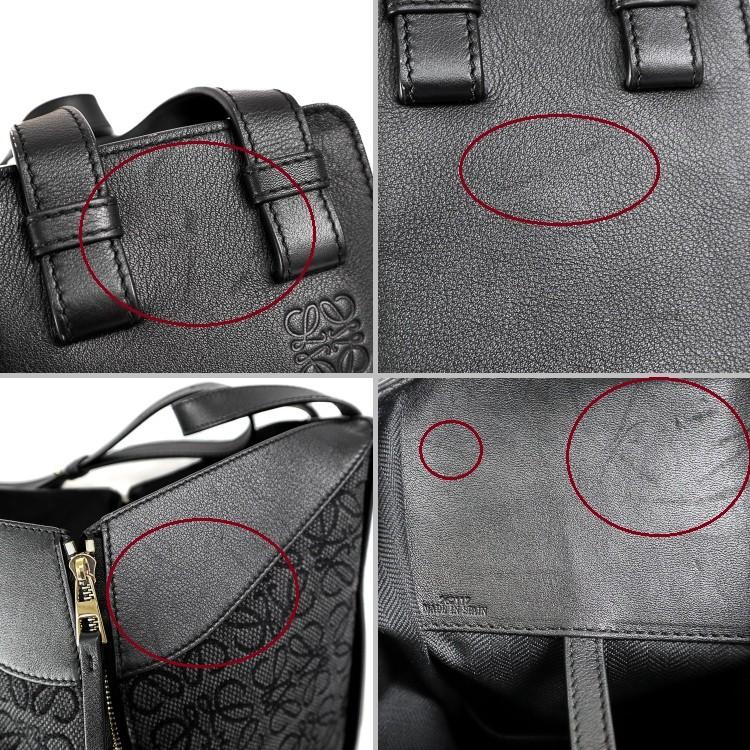 LOEWE ハンモック スモール アナグラム ショルダーバッグ ハンドバッグ A538S35X29 ジャガード カーフ レザー ブラック ブランドバッグ ロエベ 6191116j【中古】
