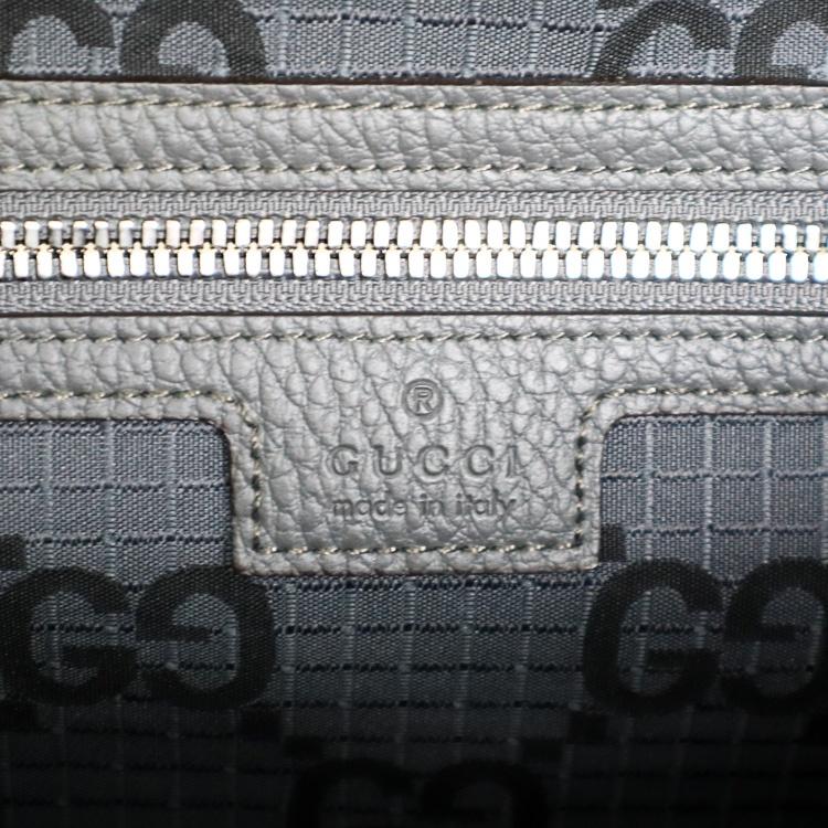 【美品】GUCCI バッグパック リュック GGリップストップ 767923 ナイロン レザー グレー ブランドバッグ グッチ 6212316j【中古】
