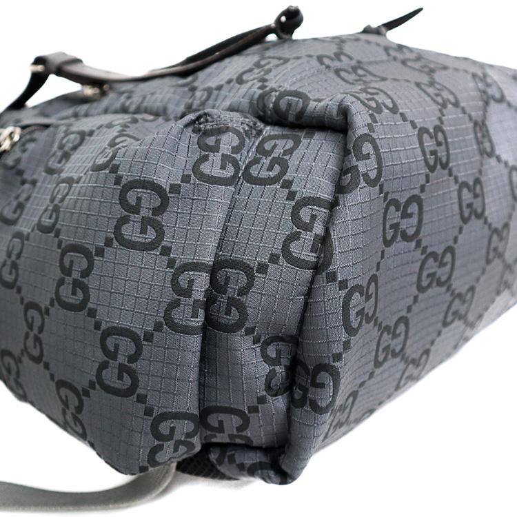 【美品】GUCCI バッグパック リュック GGリップストップ 767923 ナイロン レザー グレー ブランドバッグ グッチ 6212316j【中古】
