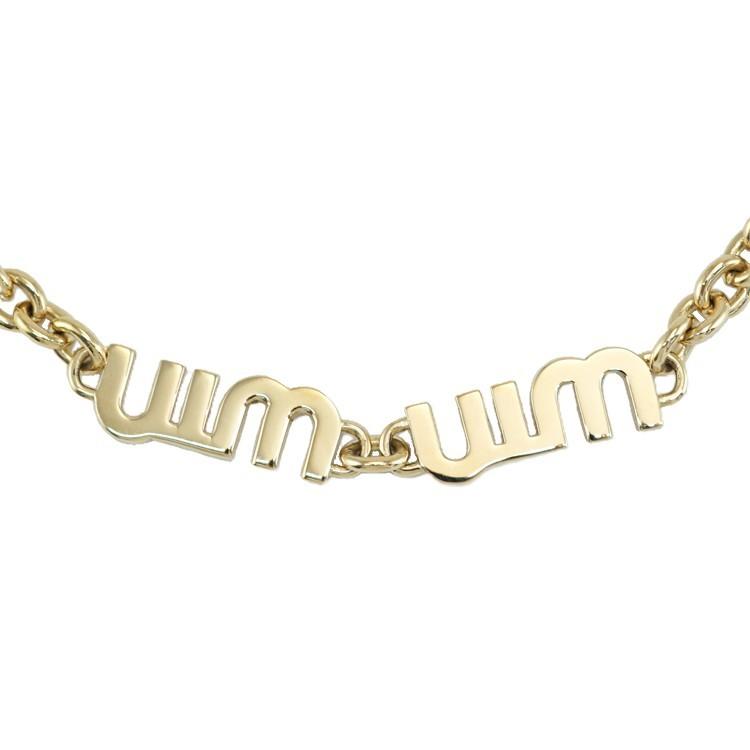 miu miu（ミュウミュウ） 【美品】 ロゴ ペンダント ネックレス メタル 