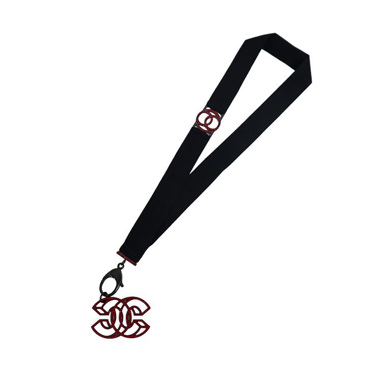 レディース CHANEL ロゴ入りナイロンネックストラップ