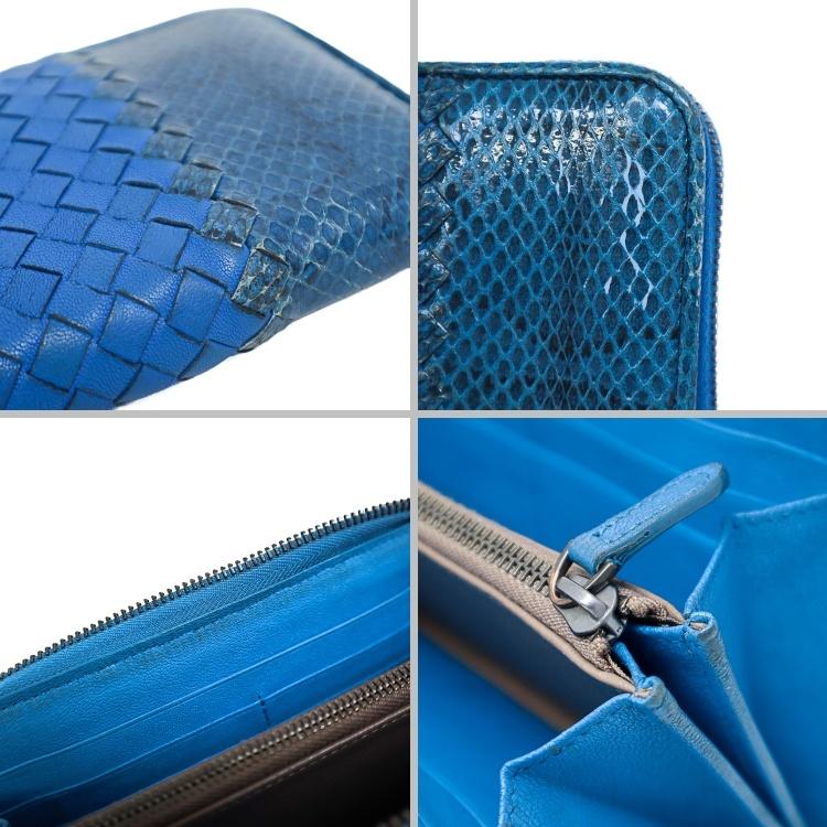 ◇レア美品◇ボッテガヴェネタ　長財布　オールパイソン　ラウンドジップ　カーキ BOTTEGA VENETA（ボッテガ・ヴェネタ） 長財布 ラウンドファスナー