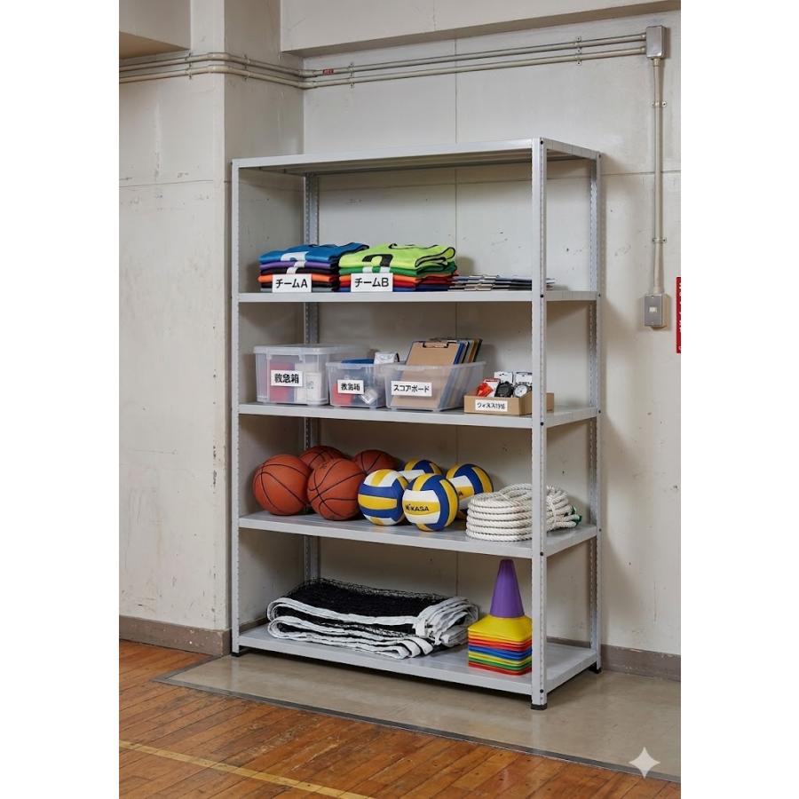 スチールラック 幅120cm 奥行60cm 高さ180cm 4段 耐荷重150kg/段 JF-6