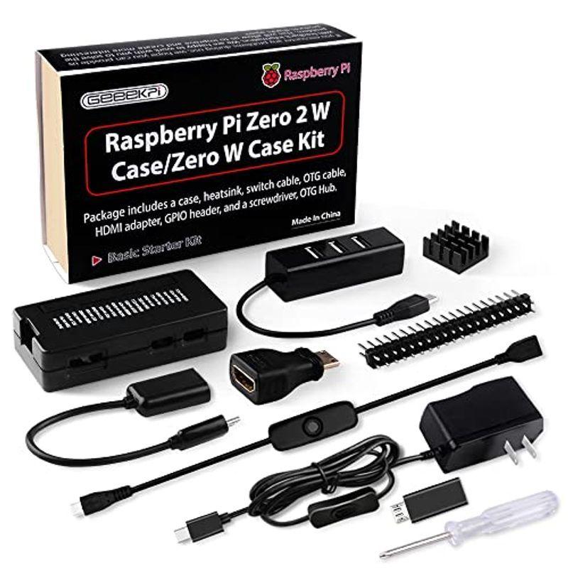 【予約受付中】 GeeekPi Raspberry Pi Zero 2 Wケースキット（Raspberry Pi Zero 2 Wケース、電源、ヒートシンク USBケーブル