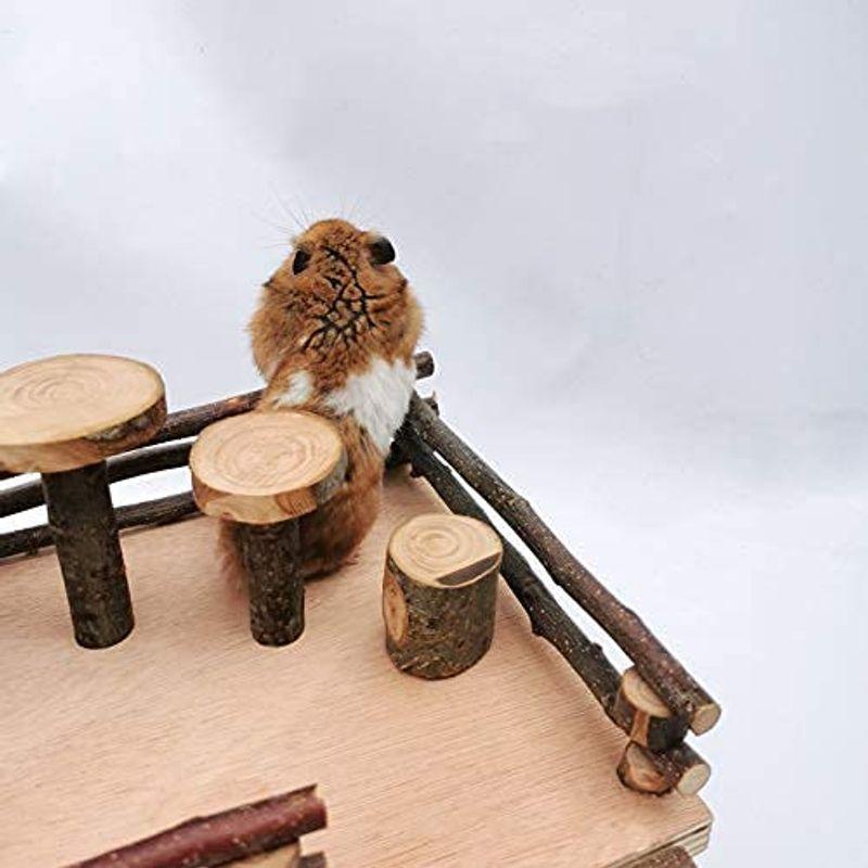 Wooden Teether 小動物おもちゃ 天然木製 ハムスター あそび道具 小型ペットおもちゃ モルモット ハリネズミ リス 遊具 スト