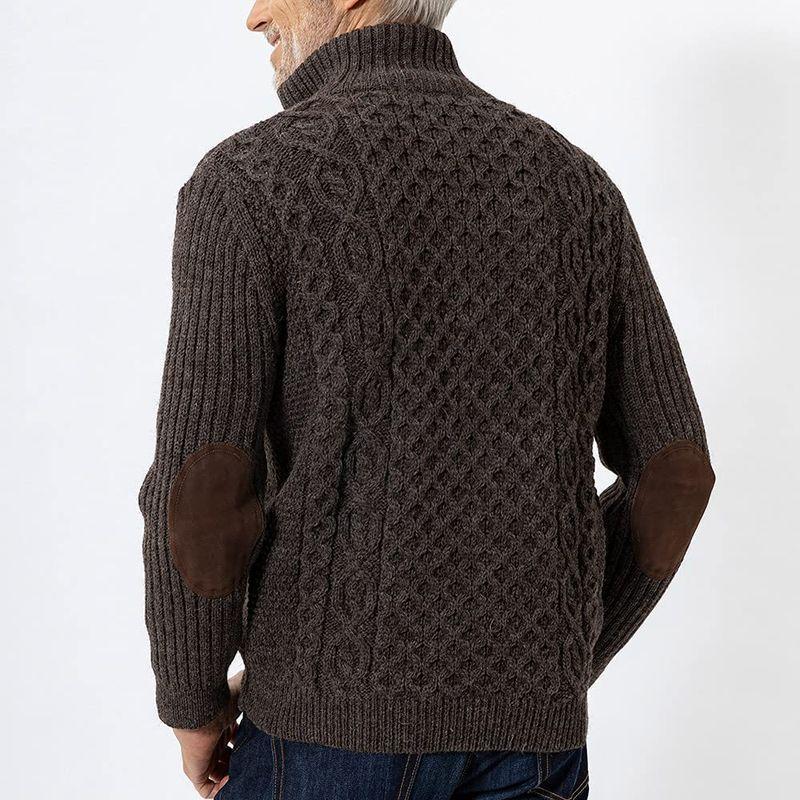 ジェイエムクーパー/JM COOPER カーディガン 英国製 フィッシャーマンズ ニットメンズ 秋冬 (L， ブラウン) COOPER カーディガン 英国製 フィッシャーマンズ ニットメンズ 秋冬 L， ブラウン