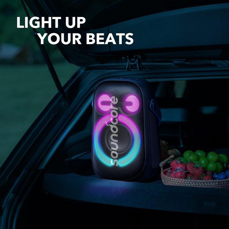 Anker soundcore Rave Neo 2 ポータブルスピーカー 80Wステレオサウンド PartyCast 2.0 ライトショー PartyCast soundcore Rave Neo ポータブルスピーカー 80Wステレオサウンド ライトショー