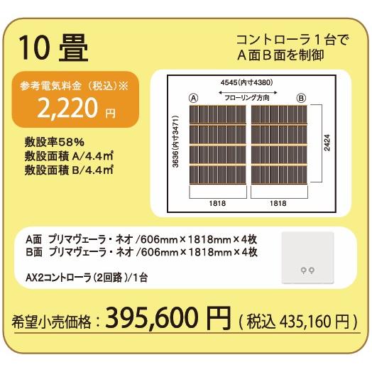 アルシステム 電気式床暖房システム プリマヴェーラ・ネオ 10畳間向け