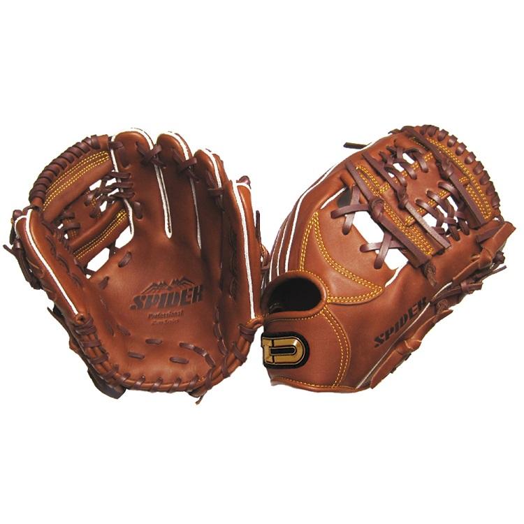 硬式二塁手・遊撃手用グラブ SPIDER 網ウェブ チョコブラウン 右投用