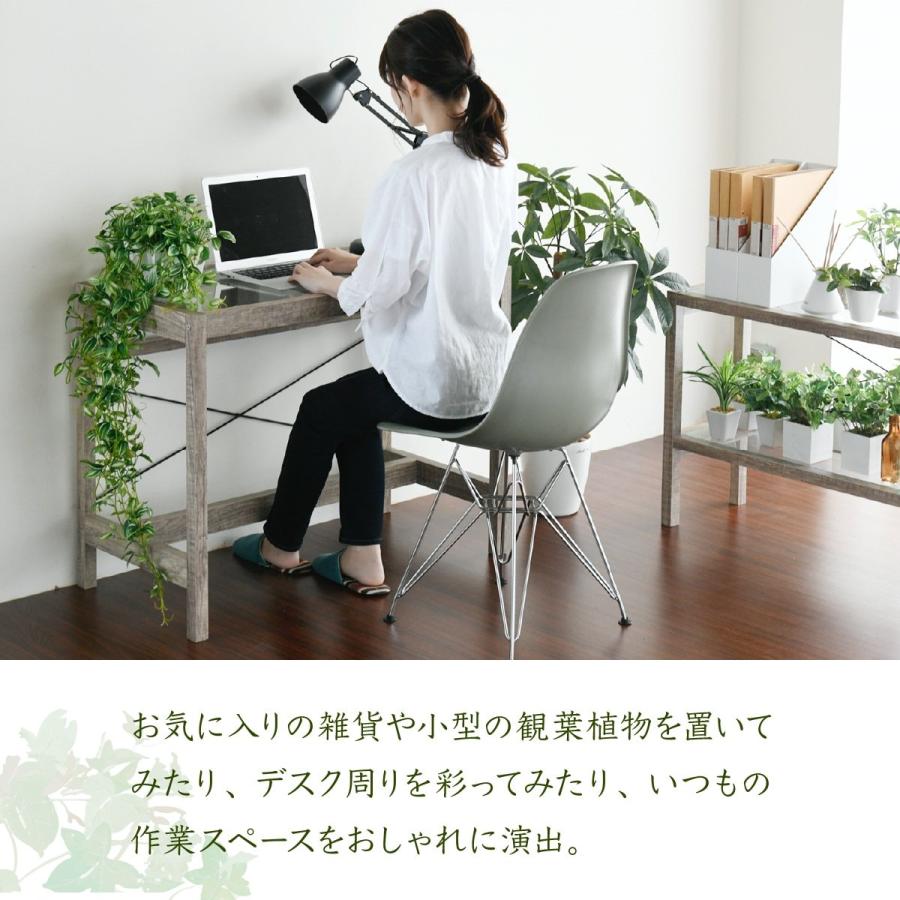 グリーンインテリア デスク 幅90 ガラス 古材 古木 インテリア 奥行45 グリーン 観葉植物 シャビー 植物 棚 ラック おしゃれ 木製 机 Pc リビング Faw 0003 大東商興 インテリア館 通販 Yahoo ショッピング