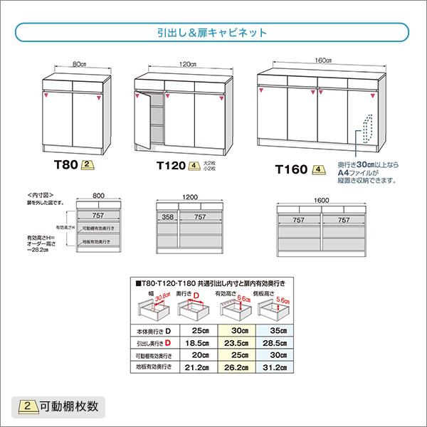 セミオーダーカウンター下収納ぴったりくん　キャビネット　幅120cm×奥行30cm