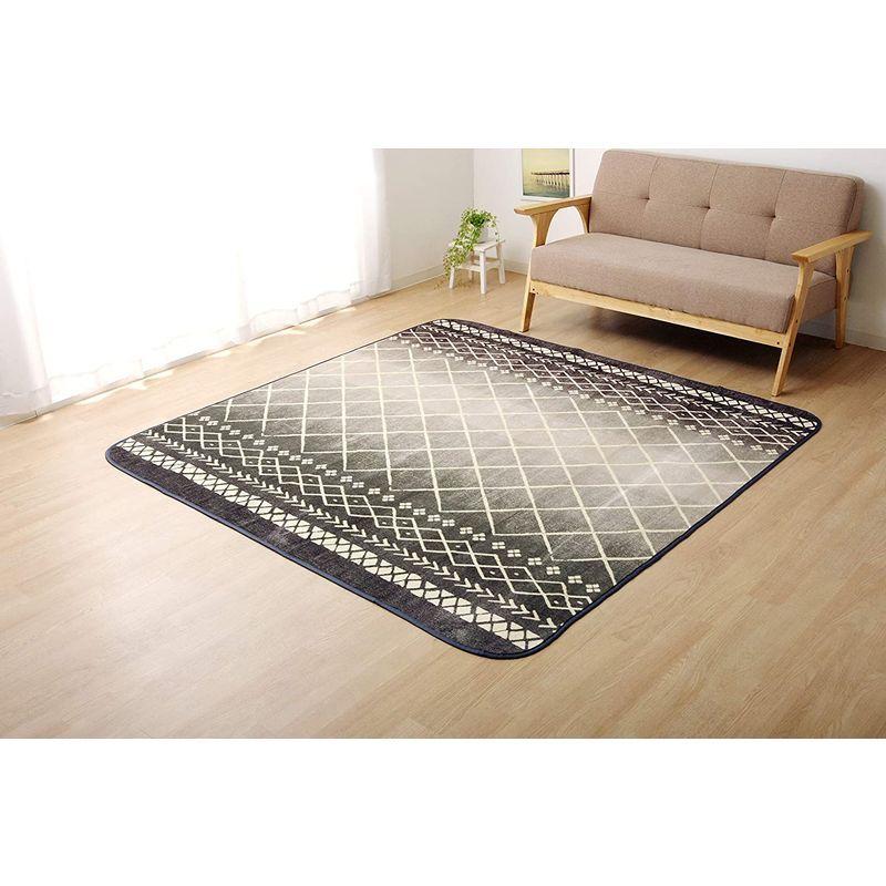 22新発 イケヒコ トライバル柄 グレイ 約185 185 リベラ カーペット ラグ カーペット ラグ Www We Job Com