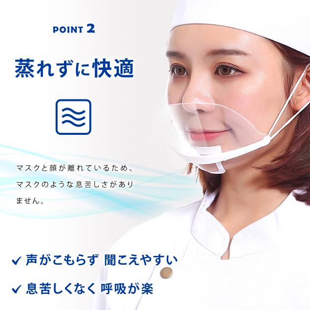 マウスシールド フェイスシールド 飲食店 接客業 笑顔が見える 口元 マウスシールドマスク 透明 5枚 |  | 06