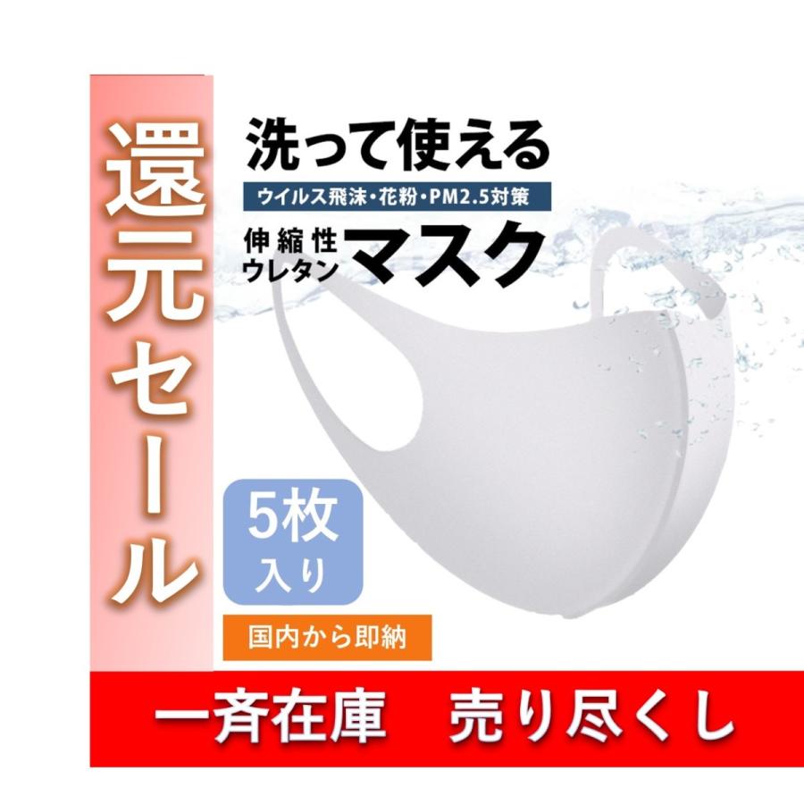 夏用マスク 国内発送 洗って使える5枚セット オフホワイト | 