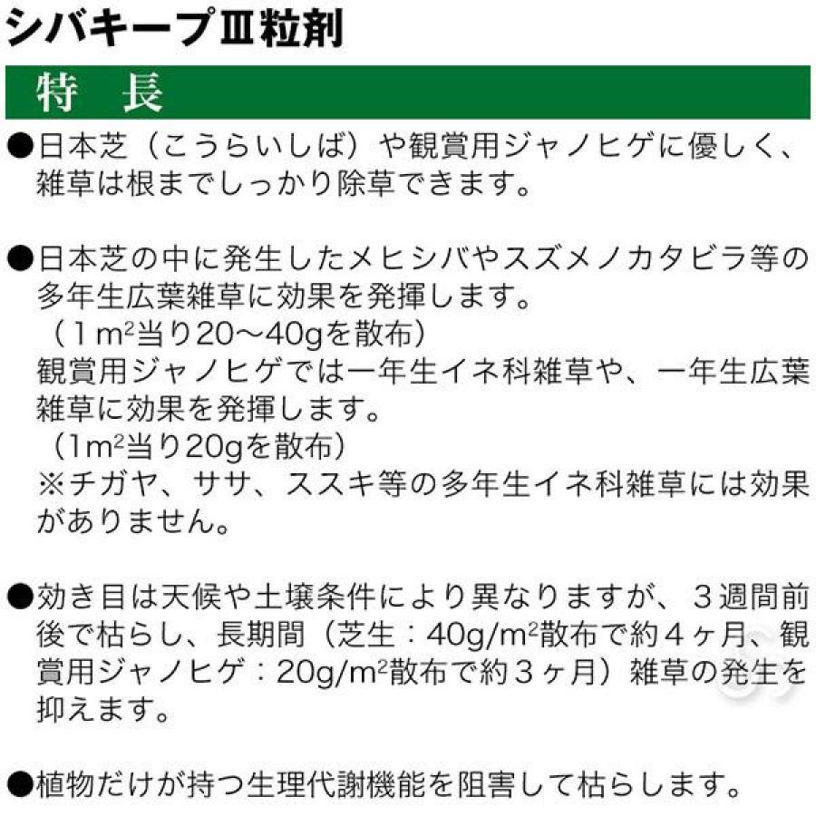 【在庫有・即納】シバキープIII 粒剤 3kg×6個セット レインボー薬品 芝生用除草剤 除草剤 除草 芝生 メンテナンス_2