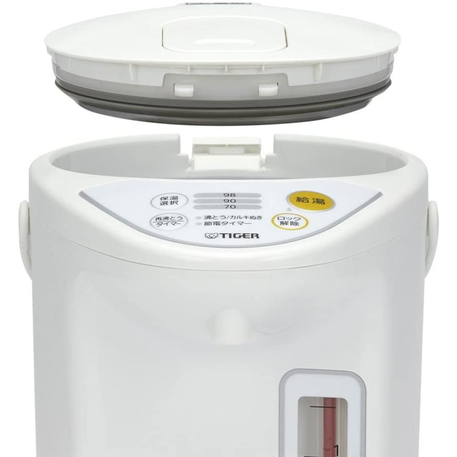 【在庫有・即納】  タイガー（TIGER） マイコン電動ポット 3.0L ホワイト PDR-G301W PDR-G301 3L 電動式 省スチーム タイマー付｜daiyu8-y｜05