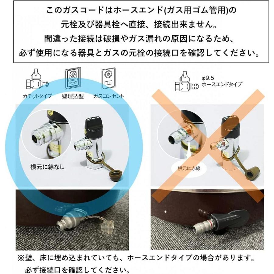 リンナイ（Rinnai） プラグ接続用ガスコード 内径7mm 長さ1.0m RGH