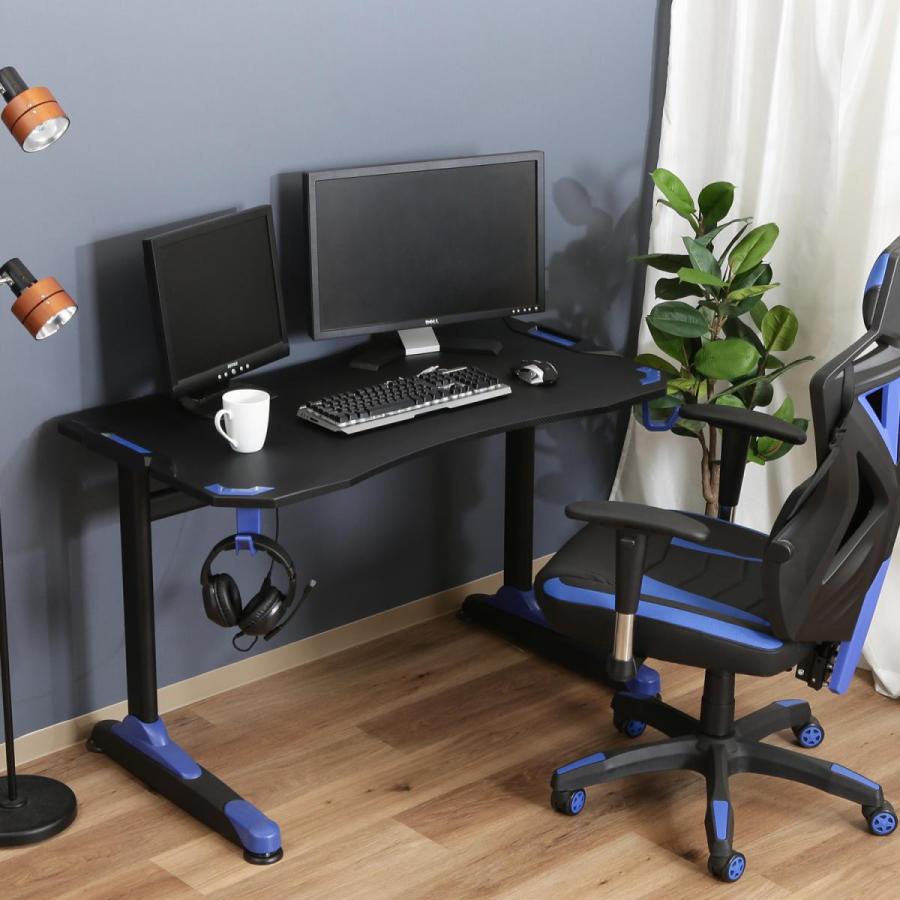 I】不二貿易 GAMING DESK XeNO(ゼノ)イージー01 ブルー AA-1802 