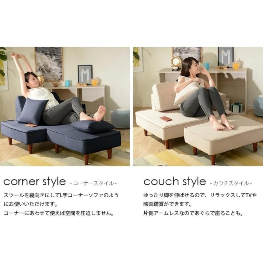 I】セルタン CELLUTANE カウチソファ NAP 2人掛け 脚置き付 インディゴ