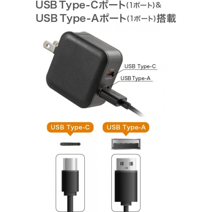 グリーンハウス USB-AC充電器 2ポート 20W ホワイト GH-ACU2PBC-WH スマホ タブレット 高速充電 USB Type-C Type-A｜daiyu8｜05