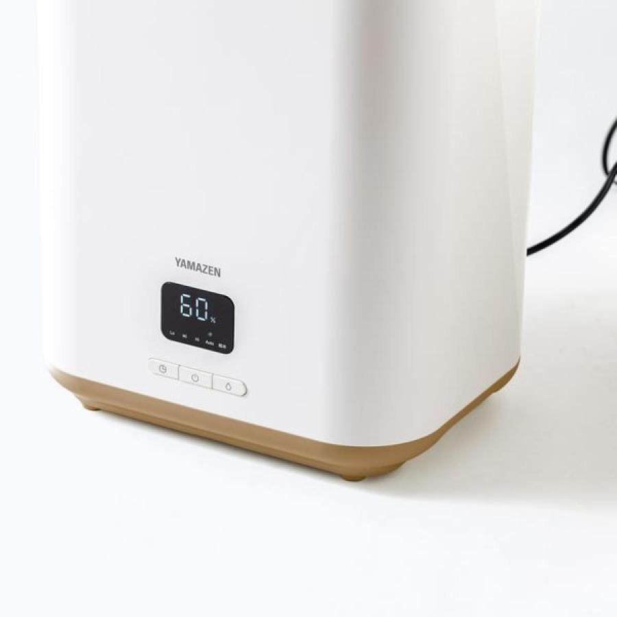 山善　加湿器　スチームファン式　KSF GB401　保証書付　2025年2月購入 山善（YAMAZEN） スチームファン式加湿器 湿度センサー搭載 上部給水