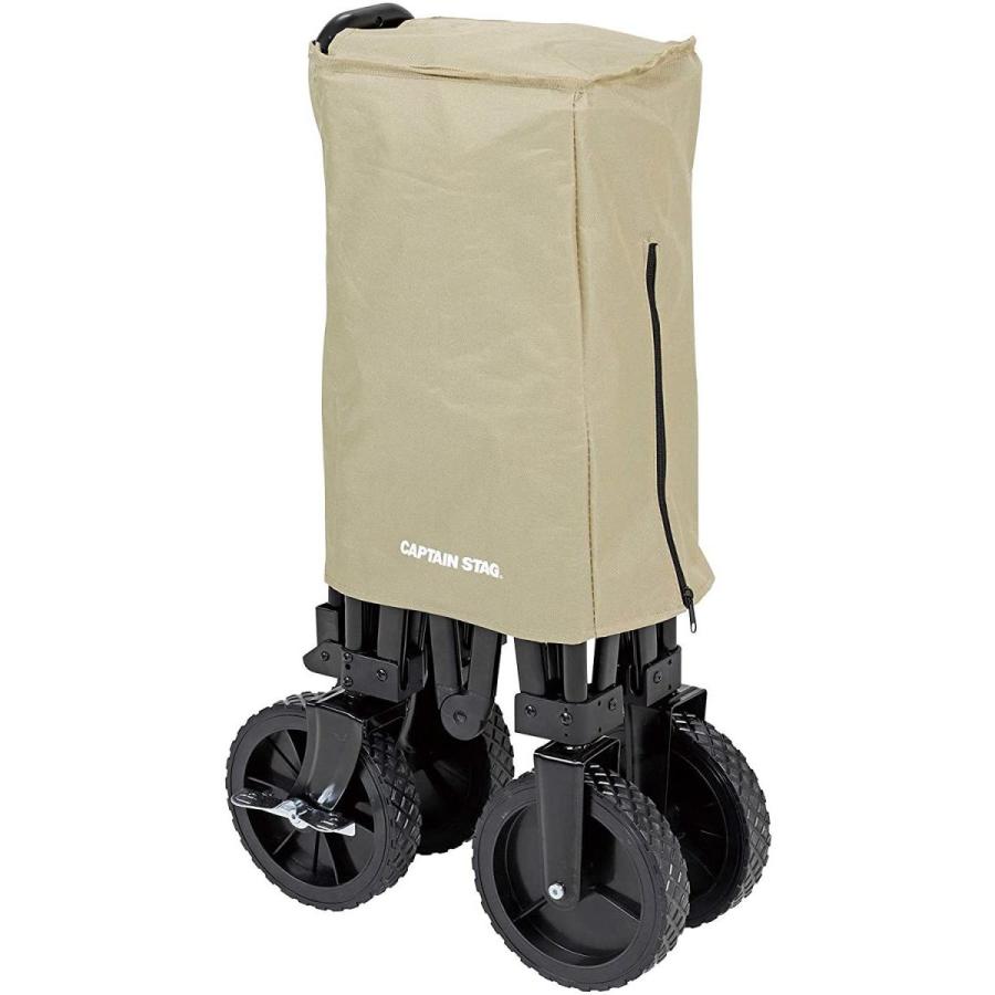 【在庫有・即納】キャプテンスタッグ(CAPTAIN STAG) アウトドアワゴン CS 収束型 4輪キャリー ベージュ 前輪ストッパー付き UL-1056 |  | 04