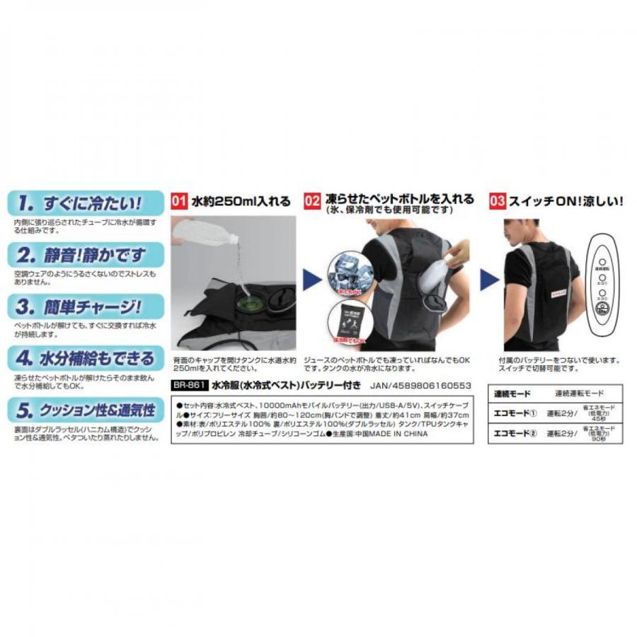 水冷服 熱中症対策 熱中症 BRAIN 水冷服（水冷式ベスト） BR-861