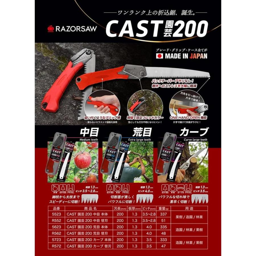 玉鳥 レザーソー CAST200 園芸中目替刃 R552 園芸 剪定 整枝 替え刃