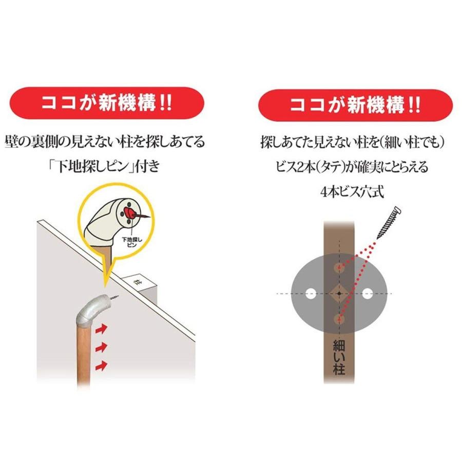 ABIRA ぬくもり手すり PIN+ ECLE 室内用手すりセット PLUS（プラス） WAKI ABIRA ぬくもり手すりPIN+ ディンプルタイプ