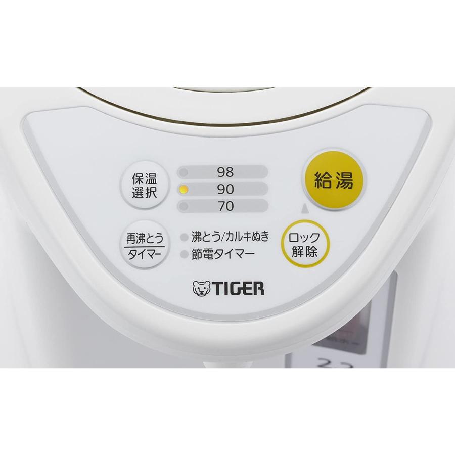 【在庫有・即納】  タイガー（TIGER） マイコン電動ポット 3.0L ホワイト PDR-G301W PDR-G301 3L 電動式 省スチーム タイマー付｜daiyu8｜07