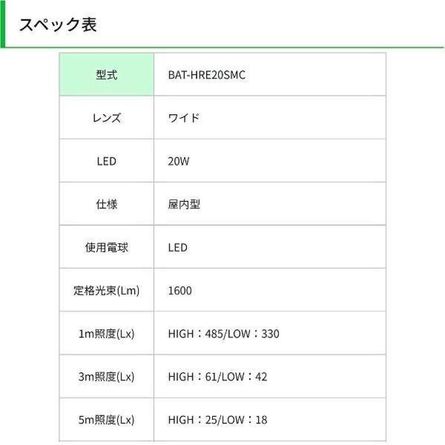 【在庫有・即納】 【送料無料】 投光器 ライト 照明 明るい BAT-HRE20SMC  20W マルチチェンジャー付 29831 着脱式ハンガーチャージライト  屋内用 日動工業 LED｜daiyu8｜06