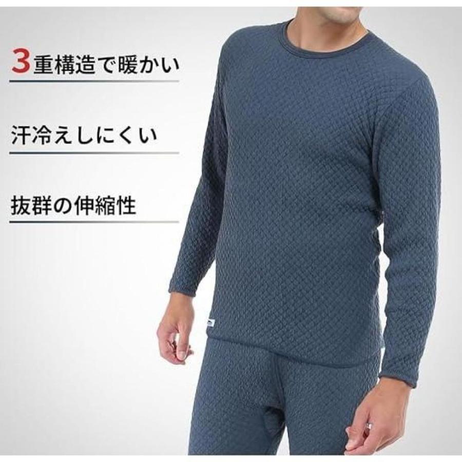 在庫有・即納】ひだまり チョモランマ 紳士長袖丸首シャツ QMS921