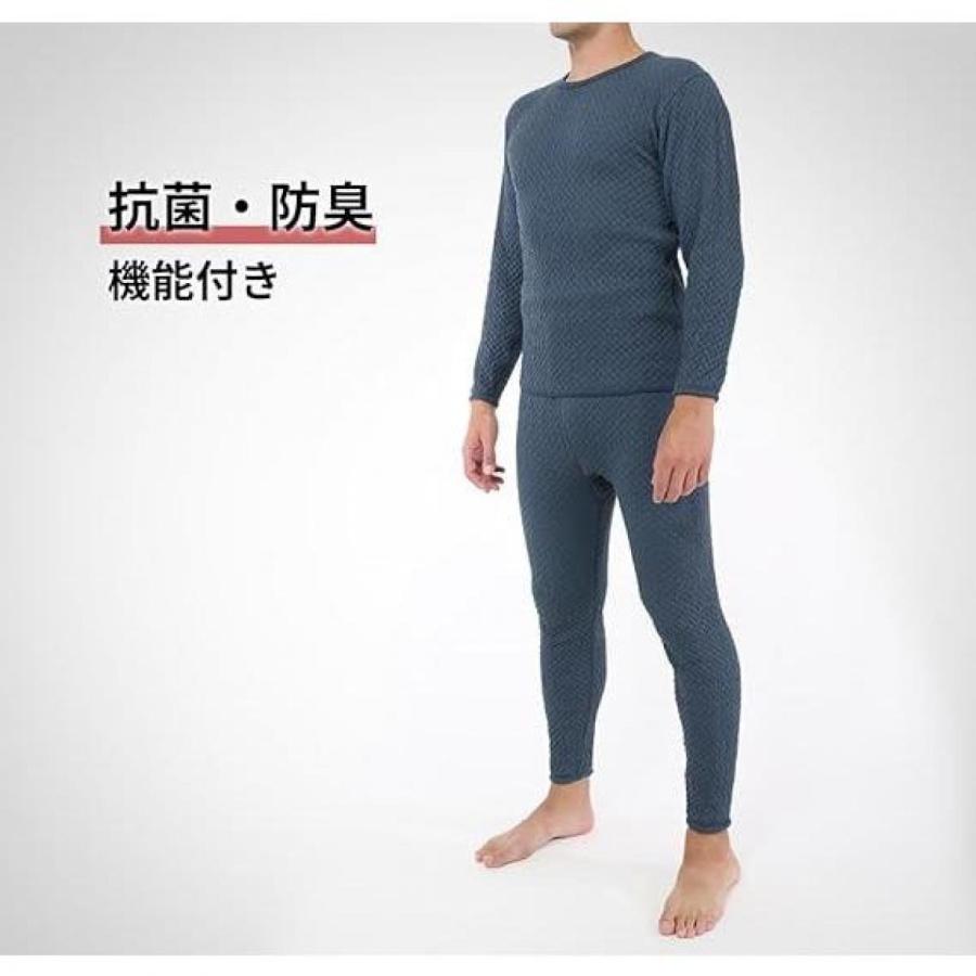 【在庫有・即納】ひだまり チョモランマ 紳士長袖丸首シャツ QMS921 ネイビー Mサイズ アンダーウェア 肌着 インナー 紳士 在庫有・即納】ひだまり チョモランマ 紳士長袖丸首シャツ QMS921