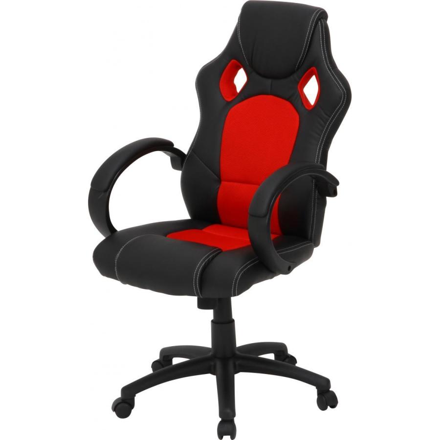 12/10 終 不二貿易 レーシングチェア サーキット CH-6104 ハイバックチェア PCチェア ワークチェア イス 菊TK I】不二貿易 レーシングチェアー サーキット レッド CH-6104