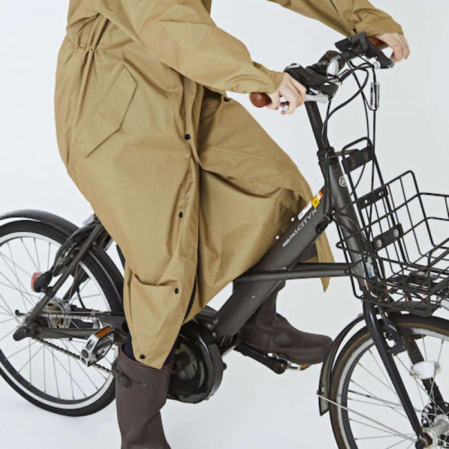 カジメイク サイクルモードレインコート オリーブ M 7440 自転車 レインコート 雨具 通勤 通学 濡れにくい 収納袋付 7440-58-M グリーン｜daiyu8｜07