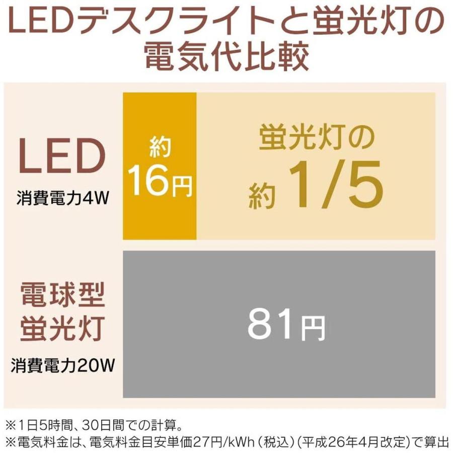LEDデスクライト 203タイプ ホワイト LDL-203H-W  学習 仕事 読書 ライト デスク アイリスオーヤマ｜daiyu8｜06