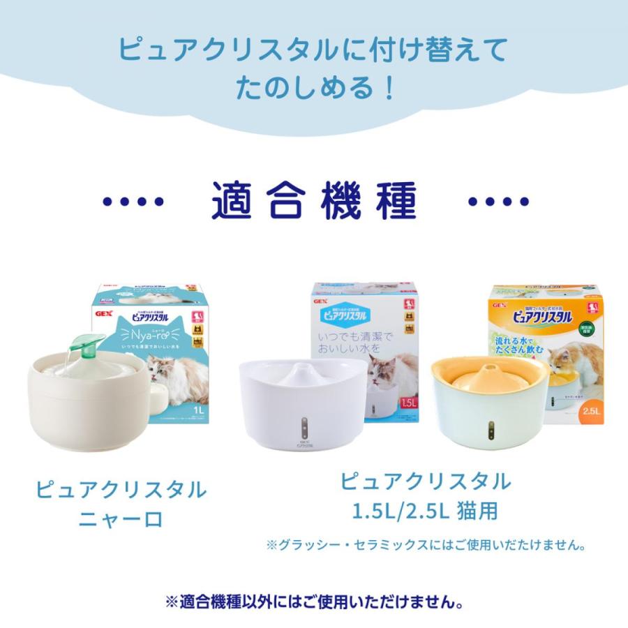 GEX(ジェックス) ピュアクリスタル プラス チューリップ　1.5L/2.5L猫用 ニャーロ用 給水器用アクセサリー 流水｜daiyu8｜05