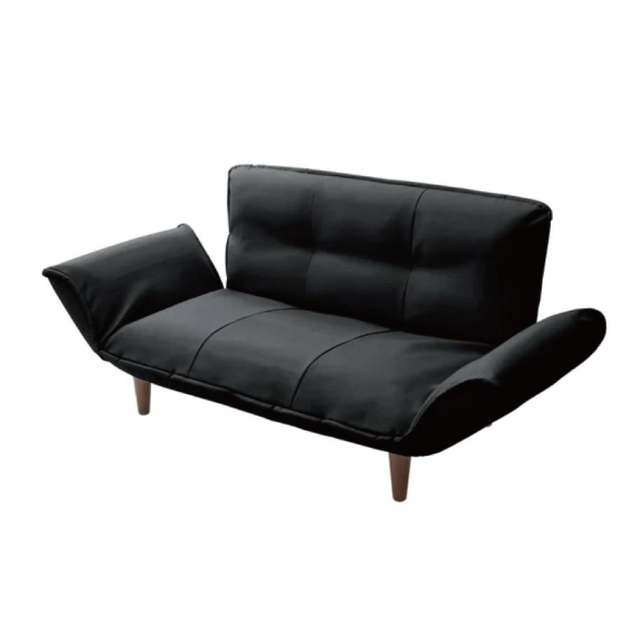 セルタン 【I】セルタン カウチソファ 2人掛け KAN PVCブラック 日本製