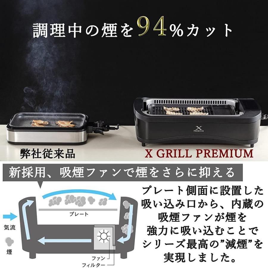 【在庫有・即納】 煙の少ない 焼肉プレート XGRILL PREMIUM プレート2種 焼肉 / たこ焼き（吸煙機能付き 煙約94%カット ） YGMC-FXT130(B)｜daiyu8｜05