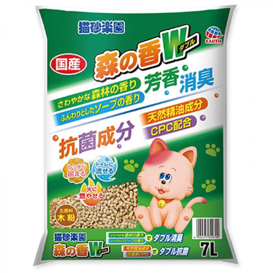 アース・ペット 猫砂楽園 森の香りダブル7L ねこ用トイレ用品 消臭