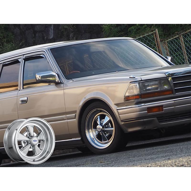 旧車 SSクローム ±0 1580 15インチ 8J 114.3-5H アルミホイール2本