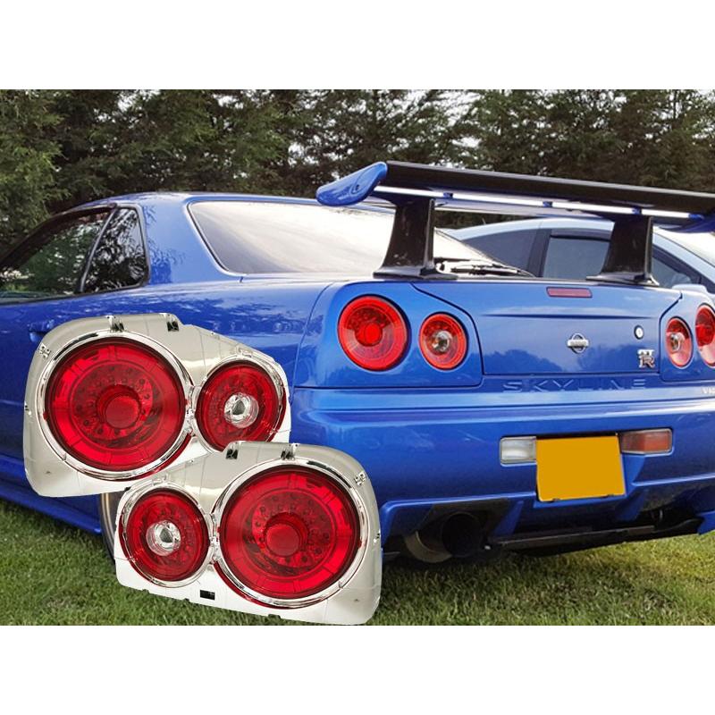 スカイラインクーペ Ledテール R34 2dr クーペ用 Ledテール レッドクリア Hr34 Er34 Enr34 Bnr34 Gt Gt R 78works J218rc 78works0068 カスタムパーツ専門店 Daizen 通販 Yahoo ショッピング