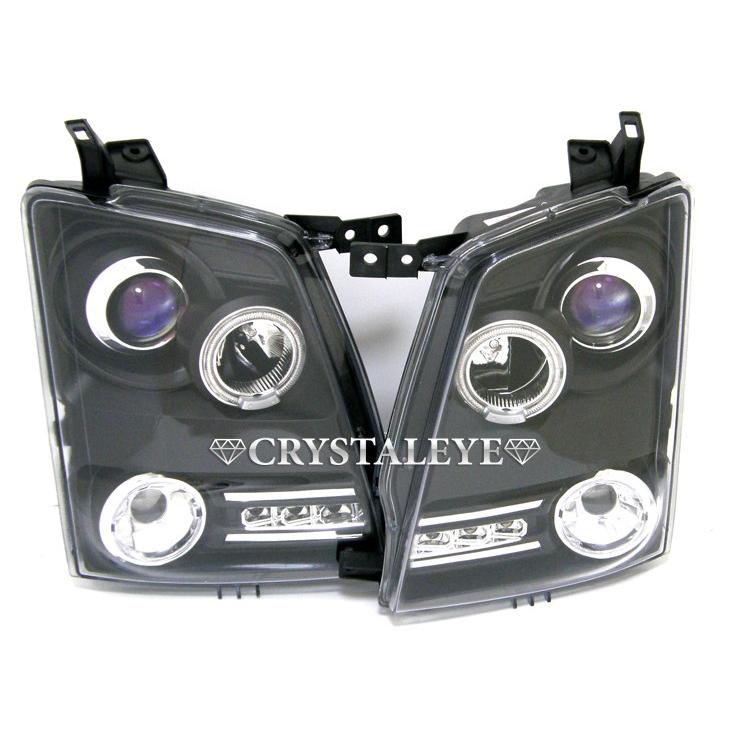 AZワゴン ヘッドライト MJ21S MH22S 純正ハロゲン車 ダイヤモンドLEDイカリングプロジェクターヘッドライト CRYSTALEYE (J121の画像